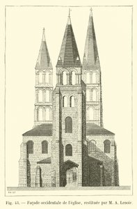 Westfassade der Kirche, restauriert von M. A. Lenoir von French School