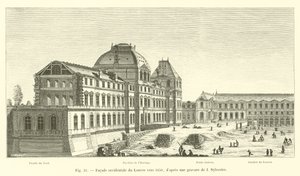 Westfassade des Louvre, um 1650, nach einem Stich von I. Sylvestre von French School