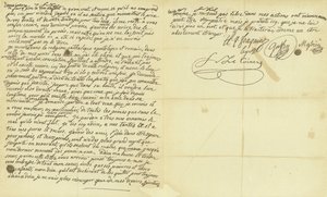 Faksimile des Testaments von Marie Antoinette von French School