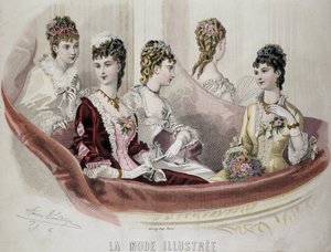 Mode Frauen - in „Fashion Illustrated“, 2. Hälfte des 19. Jahrhunderts von French School