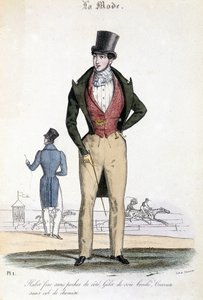 Männliche Mode im Jahr 1829 - in „Les Modes“ von French School
