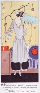 Modeplatte, die einen Fächer aus Federn darstellt, aus Art, Gout, Beaute, 1921 von French School