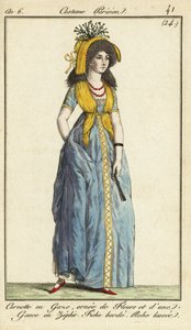 Modische Frau in einer Gazehaube, Tivoli-Gärten