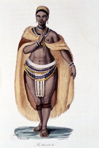Femme Hottentote (Venus Hottentote) in traditioneller Tracht - in „Bibliotheque universelle des voyages“ von Albert Montémont, ed. Armand Aubrée