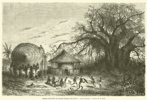 Frauen am Ufer des Sambesi bauen Hütten, Kinderspiele von French School
