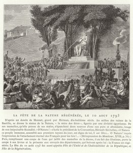 Fest der Regeneration der Natur, Paris, 10. August 1793 von French School