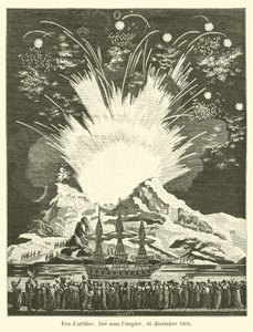 Feuerwerk, abgefeuert unter dem Kaiserreich, 16. Dezember 1804 von French School