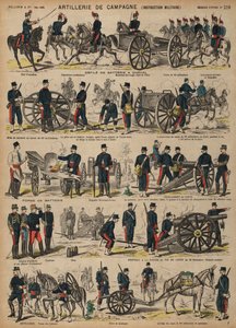 Feldartillerie der französischen Armee (Farbstich) von French School