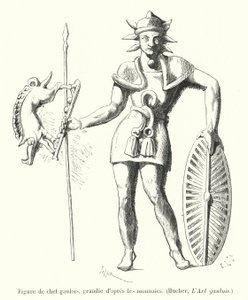 Figur eines gallischen Häuptlings, vergrößert nach den Münzen von French School