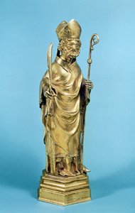 Figur eines Bischofs (vergoldetes Kupfer) von French School
