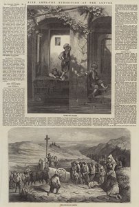 Schöne Künste, die Ausstellung im Louvre (Gravur) von French School