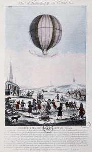 Erster Flug nach Annonay der Brüder Montgolfier im Jahr 1783 von French School