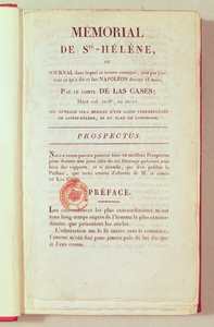 Erste Seite des Memorial de Sainte-Helene von Emmanuel Las Cases (1766-1842), 1823