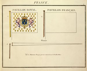 Flagge von Louis XVIII und Charles X, Könige von Frankreich, aus Pavillons des Puissances Maritimes