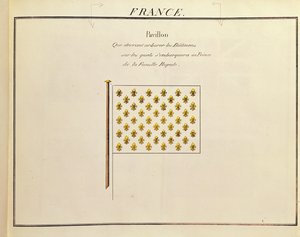 Flagge eines Prinzen der königlichen Familie, aus Pavillons des Puissances Maritimes von French School