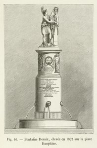 Fontaine Desaix, errichtet im Jahr 1802 auf dem Place Dauphine von French School