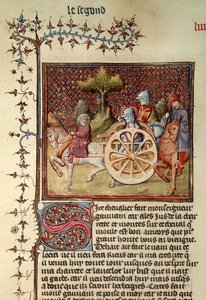Fr.119 fol.312v Lancelot, der Ritter des Karrens, 1344