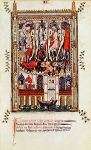 Dritte Geißelung von St. Denis und seinen Gefährten, aus Vie de St. Denis, 1317 von French School