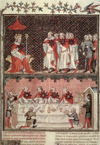 Der Dauphin Karl (1338-80) und die Abgeordneten der drei Stände, aus den Grandes Chroniques de France, 1375-79