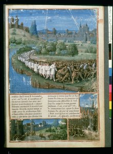 Der Erste Kreuzzug von Peter dem Einsiedler, aus Passages faits Outremer, geschrieben von Sebastien Mamerot, um 1490 von French School