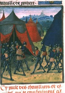 Der Prinz von Wales empfängt den König von Frankreich (Pergament) von French School