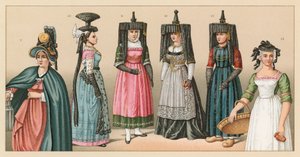 Französische Tracht des 19. Jahrhunderts von French School
