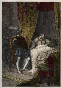 Francois I. (1494-1547) überrascht Heinrich VIII. (1491-1547) am Morgen im Camp du Drap d