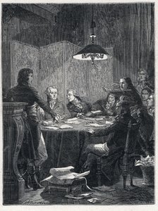 Französische Revolution: Sitzung des Komitees für öffentliche Sicherheit, einer revolutionären Regierung, die 1793 von der Nationalversammlung eingerichtet wurde.