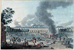 Französische Revolution: „Plünderung der Tapetenfabrik von Reveillon am 28. April von French School