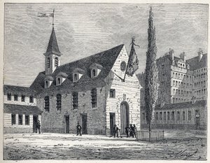Französische Revolution: Versammlungsort des Jakobinerklubs in Paris, ein ehemaliges Kloster im Saint-Honoré-Viertel. Gravur von 1889. Private Sammlung
