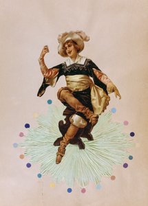 Französische Art-Deco, Postkarte mit einer jungen Frau