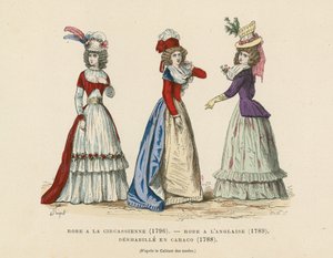 Französische Mode, spätes 18. Jahrhundert von French School