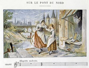 Französisches Volks- und Volkslied: „Sur le pont du Nord“, n.d. von French School