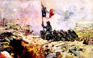 Französische Soldaten während der Schlacht an der Somme 1916 von French School