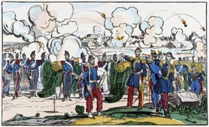 Französische Truppen belagern Rom zur Wiederherstellung der Macht des Papstes in Rom von French School