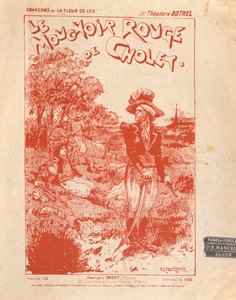 Titelblatt der Partitur des Liedes Le Mouchoir Rouge de Cholet, geschrieben und komponiert von Théodore Botrel