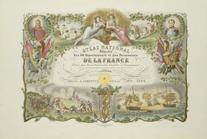 Frontispiz des Atlas Nacional Illustre des 86 Departments et des Possessions de la France, von Victor Levasseur 1856