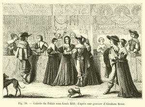 Galerie des Palastes unter Ludwig XIII., nach einem Stich von Abraham Bosse von French School