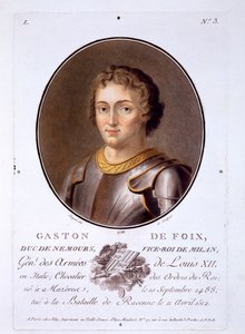Gaston de Foix, Duc de Nemours, aus Portraits des grands hommes, femmes illustres, et sujets memorables de France, veröffentlicht 1787-92