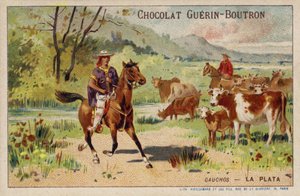 Gauchos, Argentinien (Chromolithografie) von French School