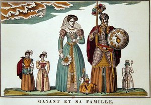 Gayant und seine Familie, Imagerie de Lille von French School