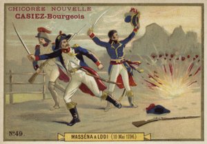General Masséna in der Schlacht bei Lodi, Italien, 10. Mai 1796 von French School