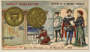 Goldecu à la couronne von Karl VII von French School