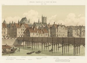 Grand Chatelet und Holzbrücke, 1621-1645 von French School
