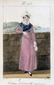 Frauentracht von Granville - Gravur von French School