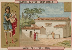 Griechisches Haus und Trachten von French School