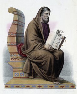 Gregoire de Tours (538-594) Bischof von Tours und Kirchenhistoriker - in „Le Plutarque français“, von Mennechet, Paris von French School