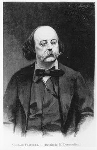 Gustave Flaubert, nach einer Zeichnung von M. Desmoulins, graviert von Henri Dochy (19. Jahrhundert) von French School