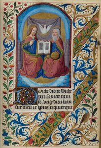 H/L-3-3 fol. 153r Heilige Dreifaltigkeit, aus Stundenbuch, Gebrauch von Paris, Mitte des 15. Jahrhunderts
