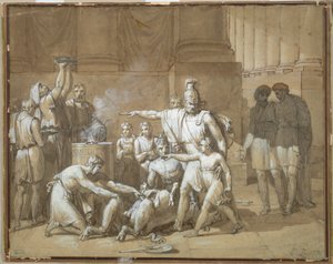 Hannibal schwört ewige Feindschaft gegen Rom, ca. 1808 von French School